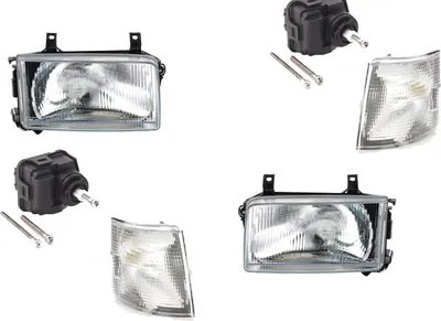 Produktbild von Scheinwerfer passend für VW Transporter T4 09/90-03 Links Rechts + LWR + Blinker 1H0941295E 1H0941295C 4A0941295 701941017 701941017C 701941018 Johns