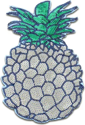 Produktbild von xxl Ananas Obst Frucht Pailletten - Aufnäher, Bügelbild, Aufbügler, Applikationen, Patches, Flicken, Zum Aufbügeln, Größe: 22,5 x 16,5 cm