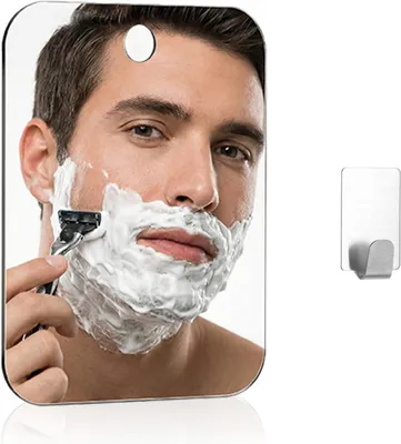 Imagen del producto de Espejo para ducha anti-vaho, irrompible, de 20 x 25 cm, ideal para baños y viajes