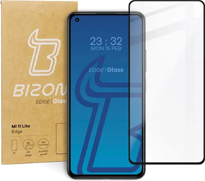 Produktbild von Gehärtetes Glas Bizon Glass Edge für Xiaomi Mi 11 Lite / 5G / 5G NE, Schwarz