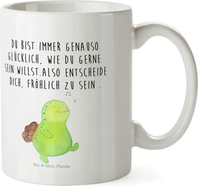 Produktbild von Mr. & Mrs. Panda Kinderbecher Schildkröte Pfeifen - Weiß - Geschenk, Plastikbecher, Pott, Trennung, Schildkröten, Outdoor Tasse, Lebensfreude, Mehrwegbecher