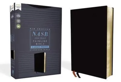 Obrázok produktu pre NASB, Thinline Bible, Large Print, Bonded Leather, Black, Red Letter, 1995 Text, Comfort Print