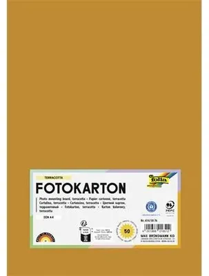 Dekoračný kartón, 2 stranný,  A4, 300 g, 50 listov, FOLIA, terakota