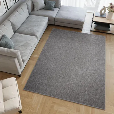 Obrázok produktu pre Kobercová slučka Obývacia izba Spálňa Dizajn Jednofarebný Moderný Krátky vlas Sivý 160 x 220 cm