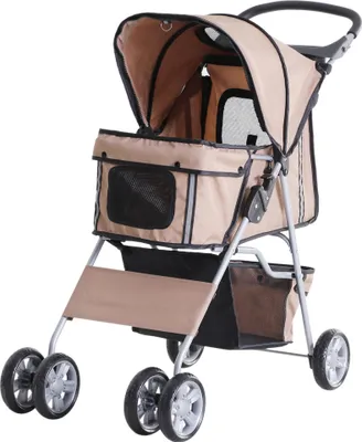 Produktbild von Fortuna Lai Hundewagen  Hundebuggy in Kaffeebraun, Leichter Pet Stroller Jogger Anhänger, Faltbar & Praktisch
