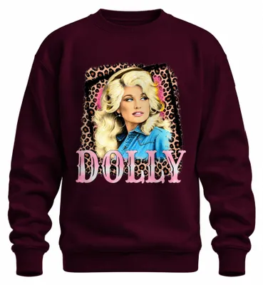 Produktbild von Dolly Parton Country Musik Legende Western Sängerin Cowgirl Sweatshirt Pullover, Burgundy, S