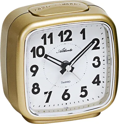 Produktbild von Atlanta 1978/9 Wecker Quarz analog golden leise ohne Ticken mit Licht Snooze