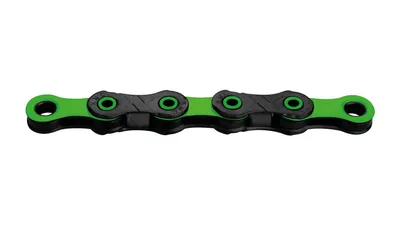 Produktbild von KMC Kette "DLC12" 12-fach, 1/2" x 11/128", 126 Gli schwarz / grün