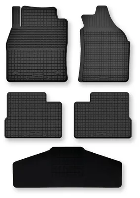 Productafbeelding van Rubberen automatten + tunnelmat voor Nissan Micra K13 2010-2016 (hatchback) – 5-delig, zwart, op maat – Wielganizator Semi-Universal