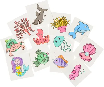 Produktbild von Kinder Tattoos Meerestiere Unterwasserwelt 36 Stück