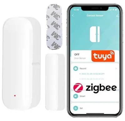 Zdjęcie produktu dla Czujnik otwarcia drzwi okna zigbee tuya na baterie inteligentny