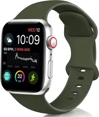 Produktbild von Strap-it Apple Watch 8 Armband Silikon (Armeegrün)