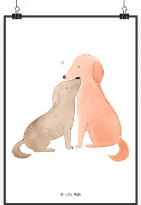 Produktbild von Mr. & Mrs. Panda Bild Hunde Liebe DIN A0 - Weiß - Geschenk, Hund, drucke, wanddeko, Vertrauen, Herz, Sprüche, Plakat, Wandschmuck, Wandbild