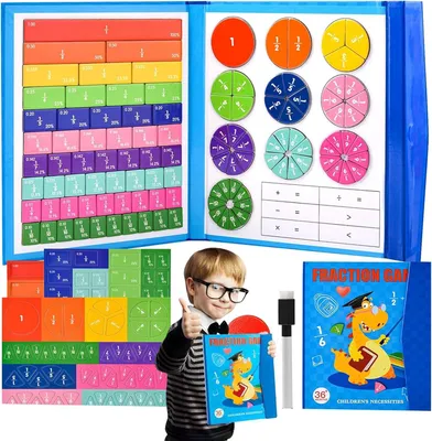 Image de Jeu éducatif magnétique sur les fractions, 9 couleurs, pour l'école primaire, mathématiques