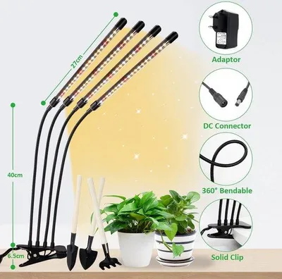 Immagine prodotto di Lampada LED versatile per piante da interno a spettro completo, con timer e regolazione dell'intensità luminosa