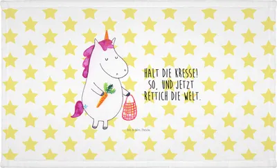 Produktbild von Mr. & Mrs. Panda Handtuch Einhorn Gemüse - Weiß - Geschenk, 50x100, Biomarkt, Einhörner, Wochenmarkt, Flauschtuch, Unicorn, gesichtshandtuch, Frotteehandtuch, baumwolle
