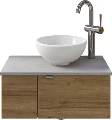 Produktbild von Pelipal Serie 6915 SET-044-047 Waschtisch mit Unterschrank bestehend aus: Keramik-Aufsatzbecken, Waschtischplatte, Waschtischunterschrank