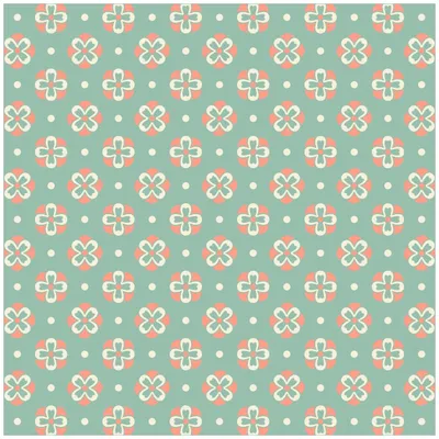 Produktbild von Wallario Premium Glasbild, freischwebende Optik, kräftige Farben, Größe 50 x 50 cm Motiv Muster in rot weiß auf grün - Blütenblätter