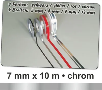 Produktbild von Hermann Schütz Auto Zierstreifen Deco-Stripe chrome 7mm x 10m