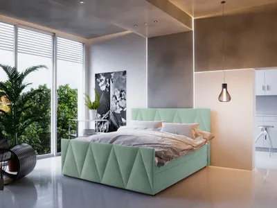 Obrázek produktu pro Boxspringová manželská postel VASILISA 3 - 140x200, světle zelená