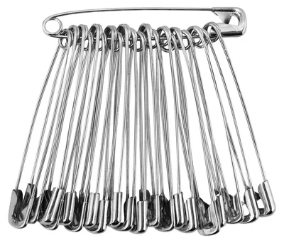 30 große Sicherheitsnadeln 8,5 cm, Metall, silber