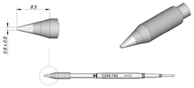 Produktbild von JBC Tools C245742 Lötspitze Meißelform, gerade Spitzen-Größe 0.3 mm Inhalt 1 St.