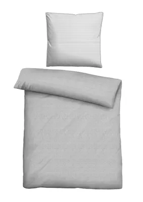 Immagine prodotto di biberna 0075840 Biancheria da letto in jersey fine melange colore: grigio, dimensioni: 1x 200x200 cm + 2x 80x80 cm