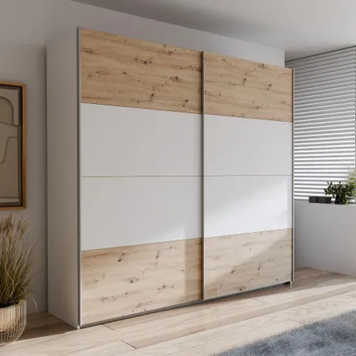 Immagine prodotto di Armadio Elio 2 ante scorrevoli rovere e bianco 220x61x210.5H