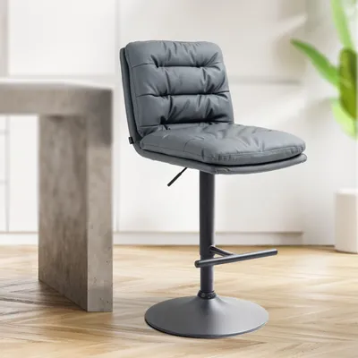 Produktbild von Barhocker Damar Kunstleder schwarz grau