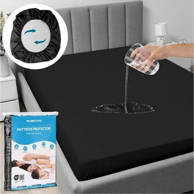 Produktbild von Famanu Matratzenauflage 90 x 200 cm - Wasserfest, Atmungsaktiv, Waschbar, Für Alle Jahreszeiten (Schwarz)