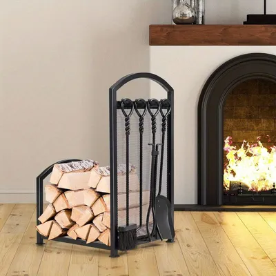 Productafbeelding van Houtopslag Buiten - Houtrek Buiten - Brandhoutrek - Houtbak - Haardhoutopberger - Stalen Frame