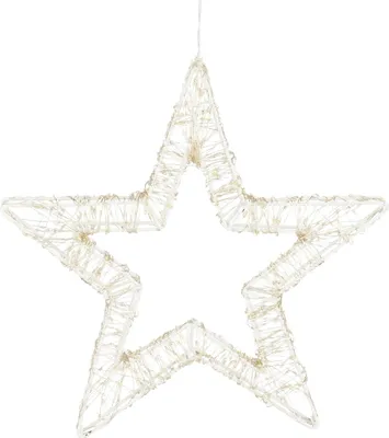 Image de Luca Lighting Étoile lumineuse suspendue avec éclairage LED blanc chaud - Ø36 cm - Métal - Blanc