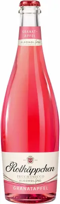 A bottle of Rotkäppchen Fruchtsecco Granatapfel alkoholfrei.
