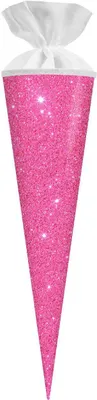 Produktbild von Goldbuch Schultüte Glitter Neonpink 19x70 cm aus Buntkarton mit Filzverschluss