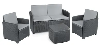 Zdjęcie produktu dla Zestaw ogrodowy Garden sofa box kawowy 2 fotele