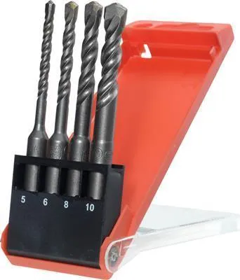 Zdjęcie produktu dla kwb 240400 40Cr steel Hammer drill bit 4-piece 5 mm, 6 mm, 8 mm, 10 mm Total length 110 mm SDS-Plus 1 Set