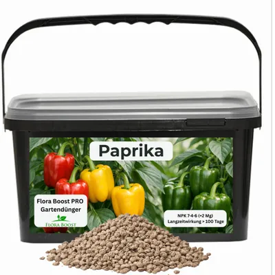 Produktbild von Flora Boost PRO Paprikadünger, Langzeitdünger NPK 7-4-6 (+2 Mg), 5 kg