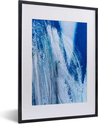 Produktbild von MuchoWow® MuchoWow® Gerahmtes Poster Ein Gemälde einer blauen Eruption 30x40 cm - Poster mit zchwarzem Bilderrahmen - Wandposter Schlafzimmer