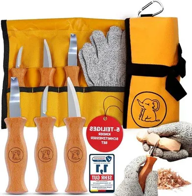 Produktbild von Hochwertiges 5-teiliges Messerset für Kinder ab 6 Jahren – inklusive Handschuhen