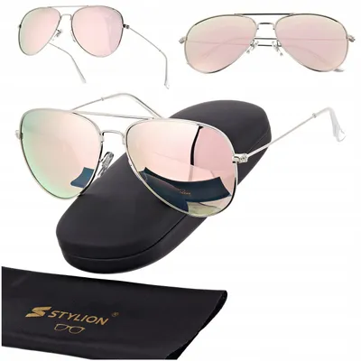 Produktbild von Stylion Pilotki Sonnenbrille UV400 Polarisiert Silber/Rosa