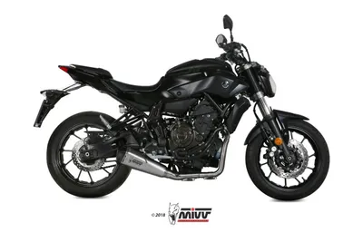 Image de Silencieux Mivv SPORT DELTA RACE Système complet 2x1 acier inoxydable Carbon Cap pour YAMAHA MT-07 BJ 2014