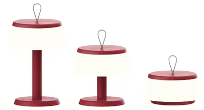 Produktbild von Luxus - Tischlampe Samos 3-in-1 - Bordeauxrot - H7 x Ø14