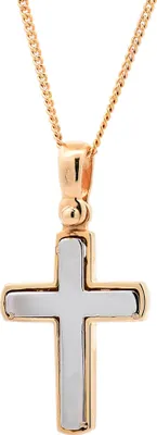 Produktbild von Anhänger Kreuz mit 1,1 mm Goldkette 36 cm 585-14 Karat Gold