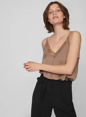 Produktbild von Satin Spitzen Top mit Spaghettiträger VICAVA | 40