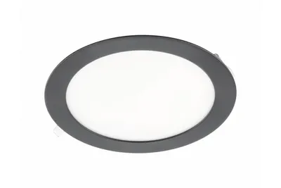 Produktbild von 12W Runde LED Einbauleuchte slim Panel Spot mit schwarzen Rahmen Ø 168mm 1020 Lumen Warmweiß (3000 K)