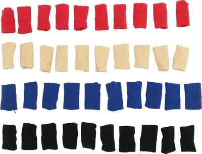 Produktbild von 40 Stück Fingermanschetten aus elastischem Nylon, Sport-Gelenkschutz für Basketball, Volleyball, Rot, Blau, Schwarz, Beige