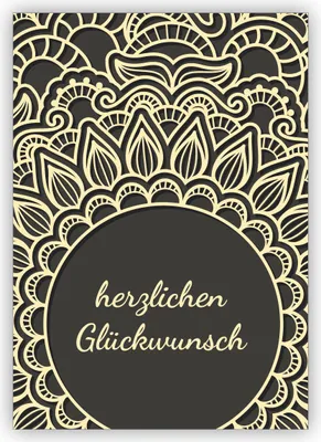 Produktbild von Schöne Grußkarte, Geburtstagskarte mit Spitzen Motiv, grau: Herzlichen Glückwunsch
