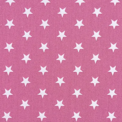 Produktbild von Baumwollstoff Meterware Sterne 1x1cm beere mauve weiß 140cm