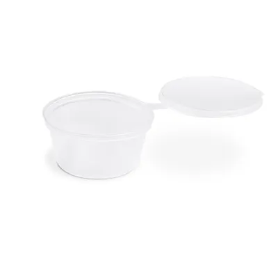 Produktbild von 500 Dressingbecher (PP) klar Ø70mm 80ml mit Deckel