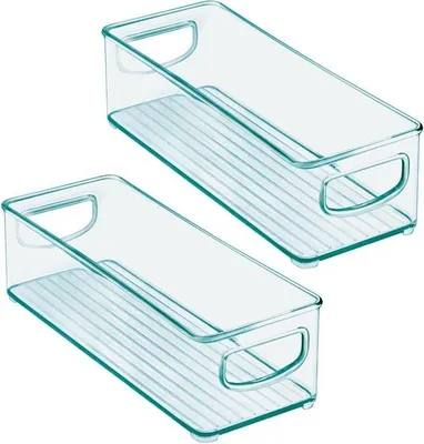 Produktbild von mDesign Kunststoffbox Aufbewahrung Organizer 2er-Set Kunststoff Hellblau